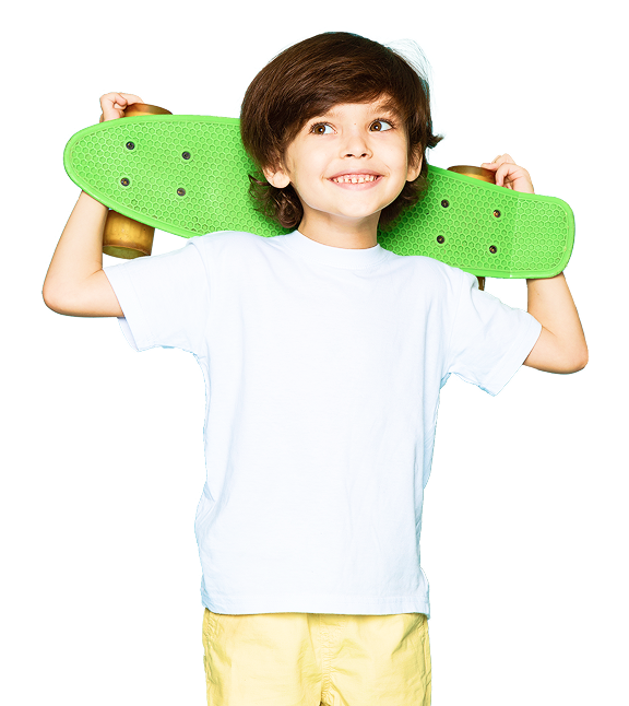 Student with skateboard